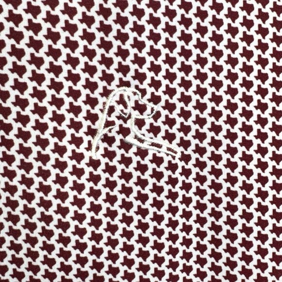 Rhoback Polo Shirt Mens Medium M Red Texas Flag Print Golf Performance - Picture 3 of 6